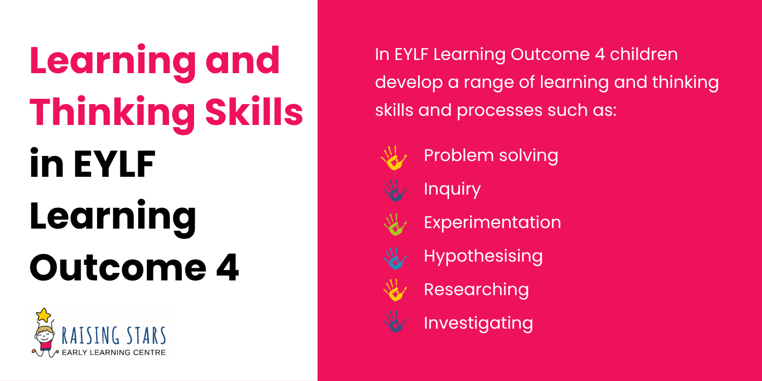 EYLF learning outcome four learning skills