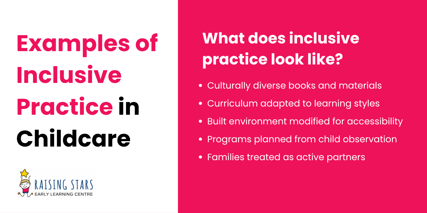 Examples of inclusive practice in childcare